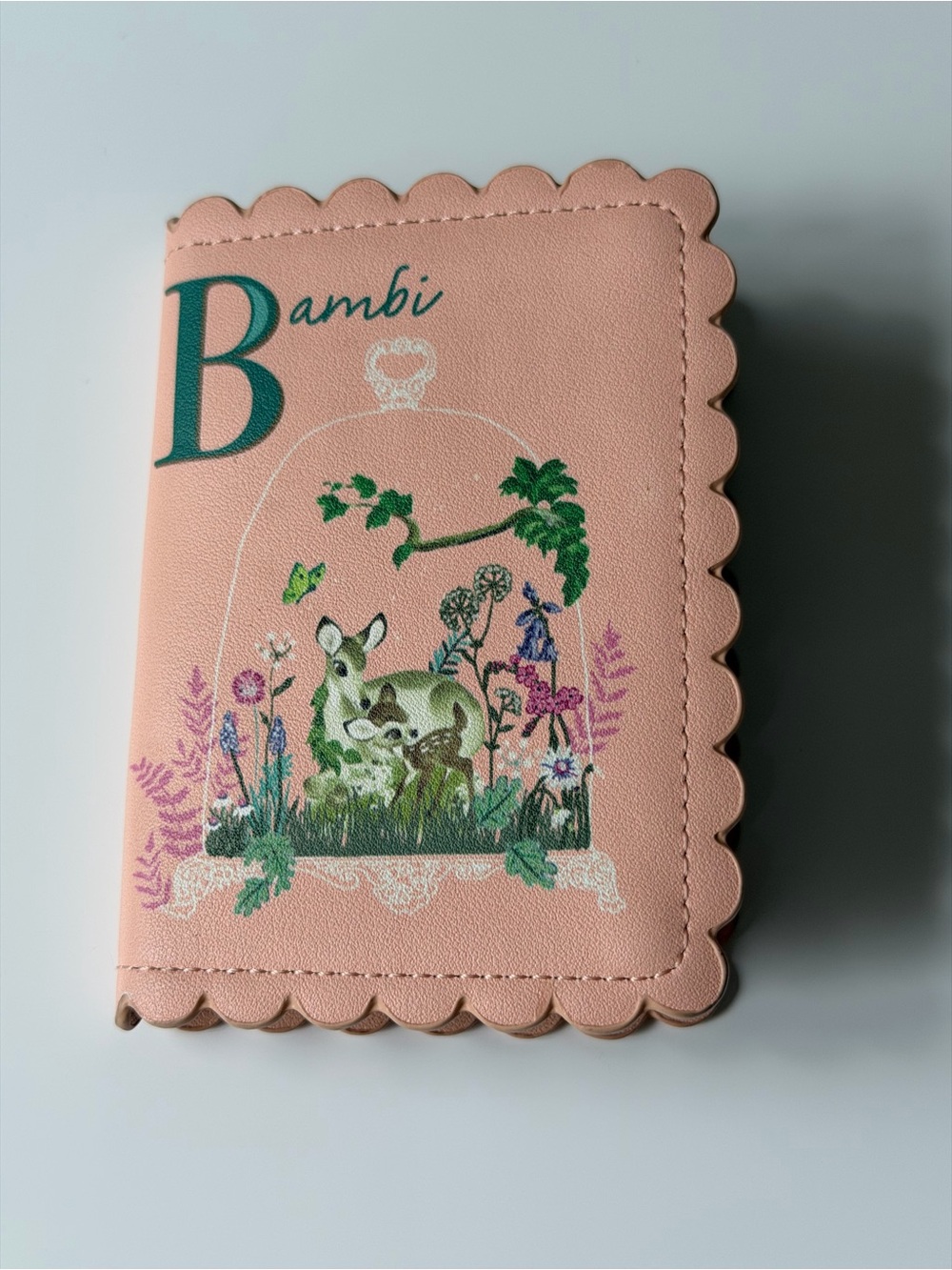 Disney Our Universe Floral Bambi Scalloped Card Holder Wallet